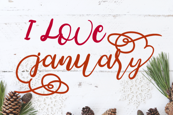 I Love January Font Poster 1