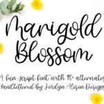 Marigold Blossom Font Poster 1