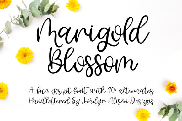 Marigold Blossom Font Poster 1