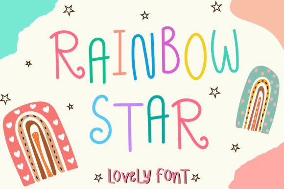 Rainbow Star Font Poster 1