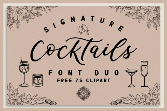 Signature Cocktails Duo Font Poster 1