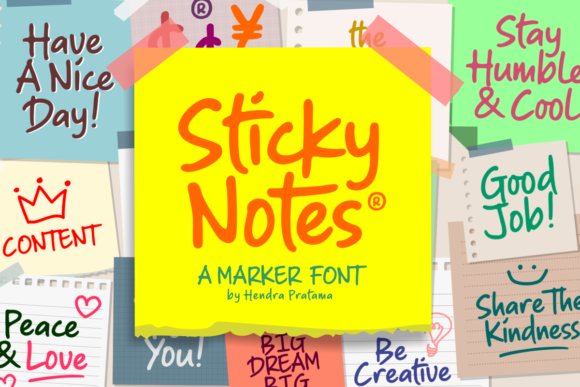 Sticky Notes Font Poster 1