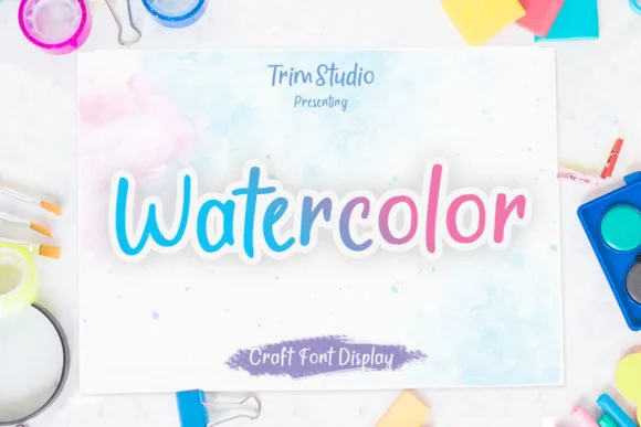 Watercolor Font Watercolor Font Poster 1