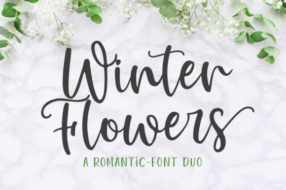 Winter Flowers Font Poster 1