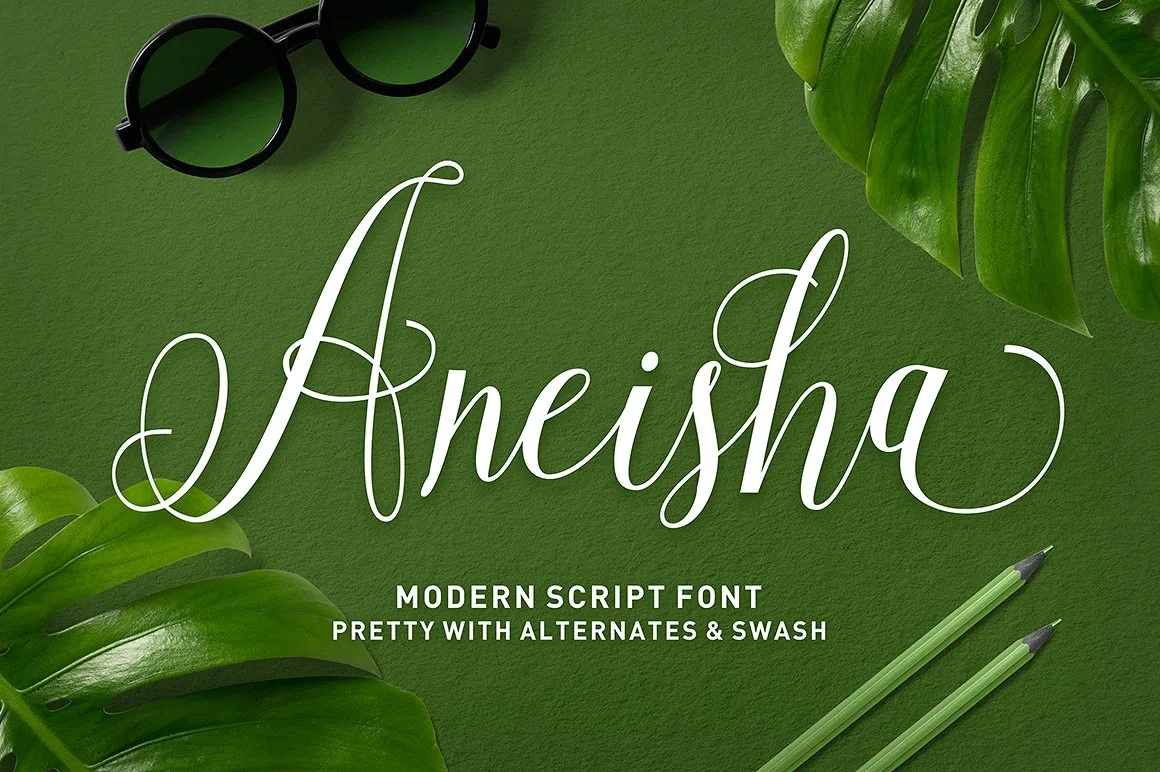 Aneisha Script Font Aneisha Script Font Poster 1