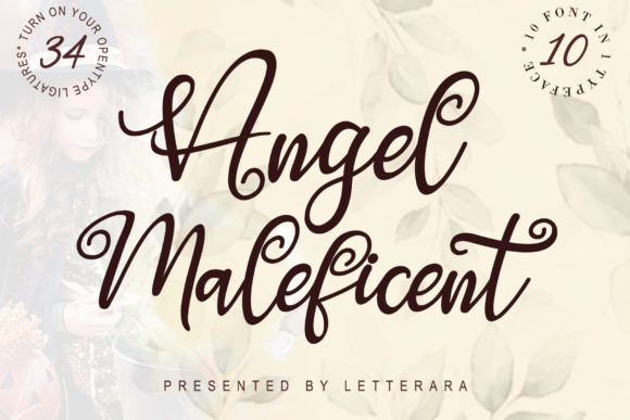 Angel Maleficent Font Poster 1