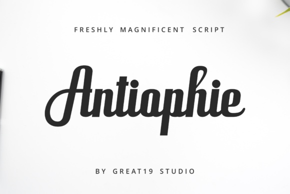 Antiophie Script Font Poster 1