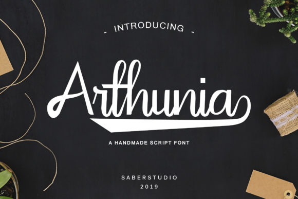 Arthunia Script Font Poster 1
