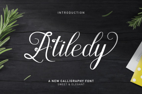 Atiledy Script Font Poster 1