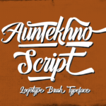 Auntekhno Script Font Poster 1