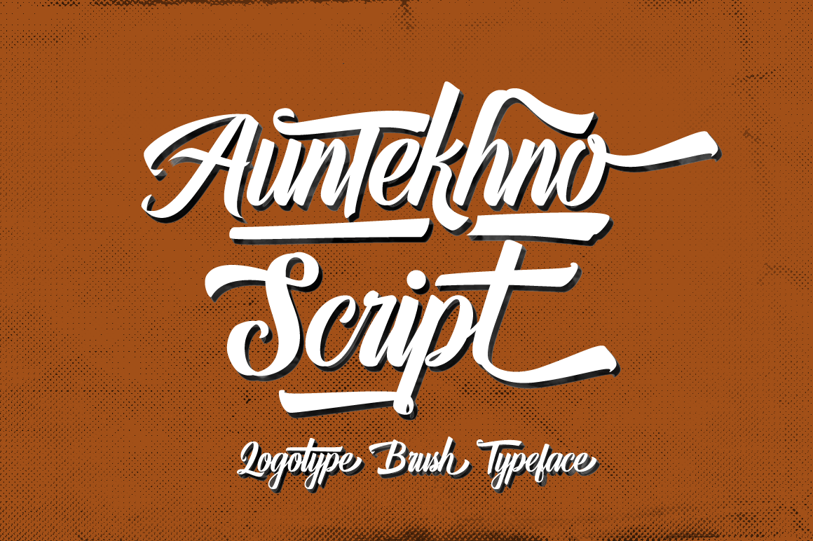 Auntekhno Script Font Poster 1