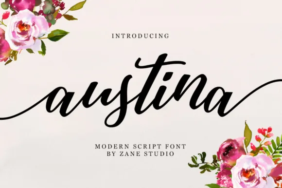 Austina Script Font Austina Script Font Poster 1