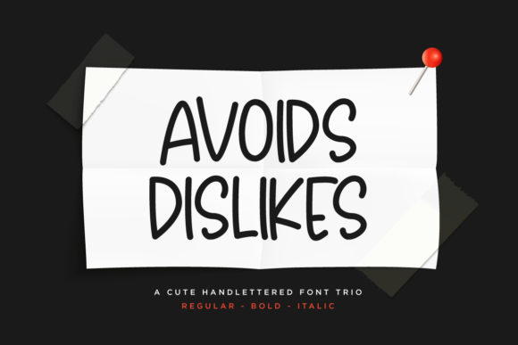 Avoids Dislikes Font Poster 1