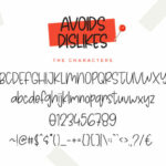 Avoids Dislikes Font Poster 4