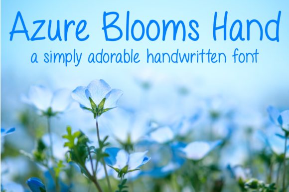 Azure Blooms Hand Font Poster 1