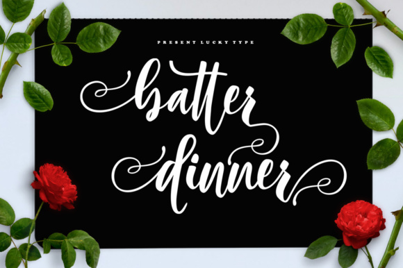 Batter Dinner Script Font Poster 1