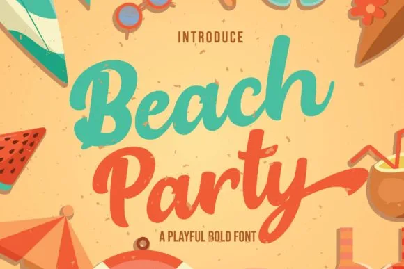 Beach Party Font Beach Party Font Poster 1