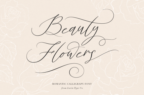 Beauty Flowers Font Poster 1