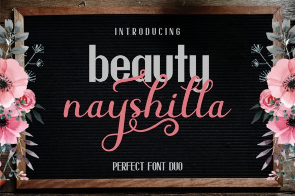 Beauty Nayshilla Duo Font Poster 1