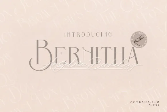 Bernitha Angelica Berkeley Duo Font Bernitha Angelica Berkeley Duo Font Poster 1