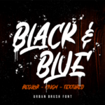 Black & Blue Font Poster 1