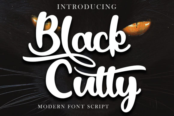 Black Catty Script Font