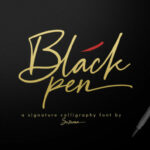 Black Pen Script Font Poster 1
