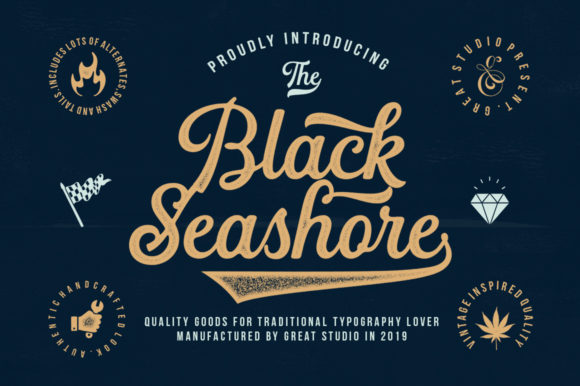Black Seashore Font Poster 1