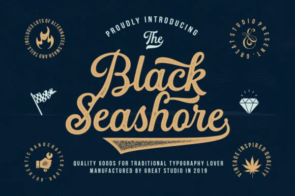 Black Seashore Font Poster 1