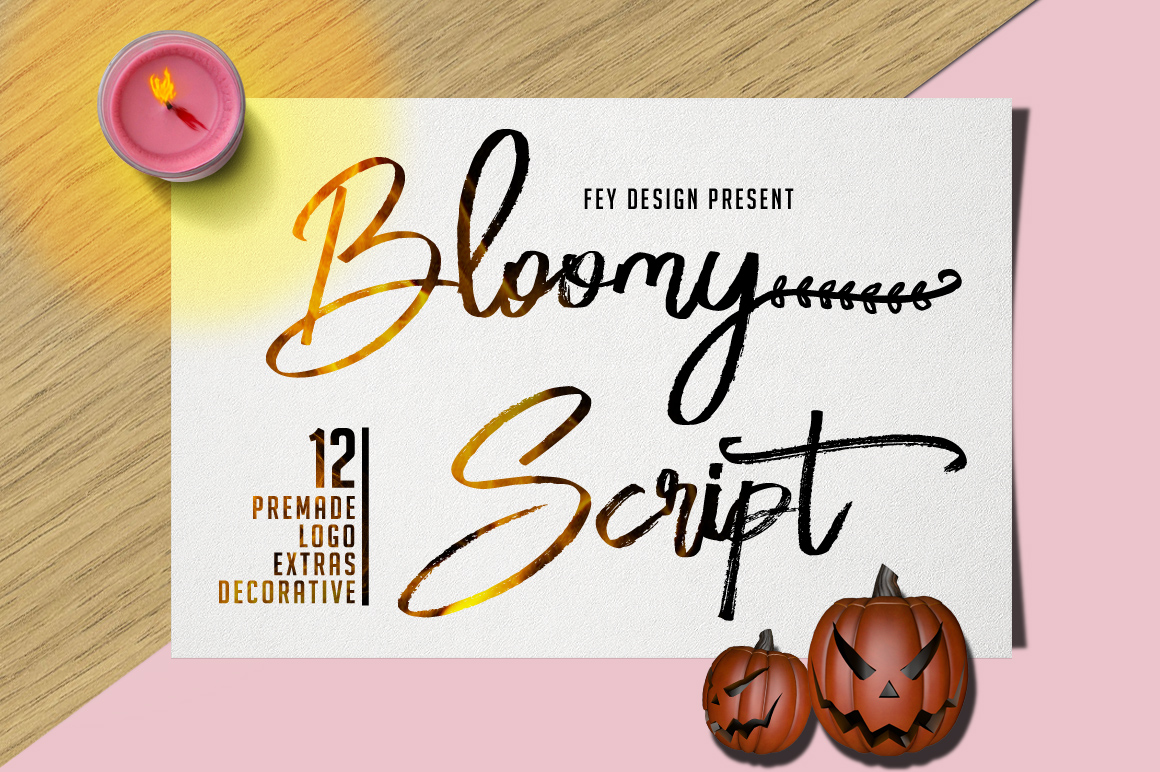 Bloomy Script Font Poster 1