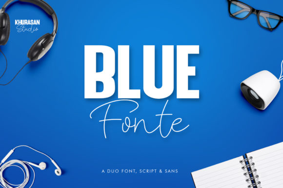 Blue Fonte Duo Font Poster 1