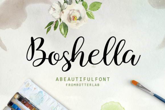 Boshella Script Font Poster 1