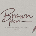 Brown Pen Script Font Poster 1