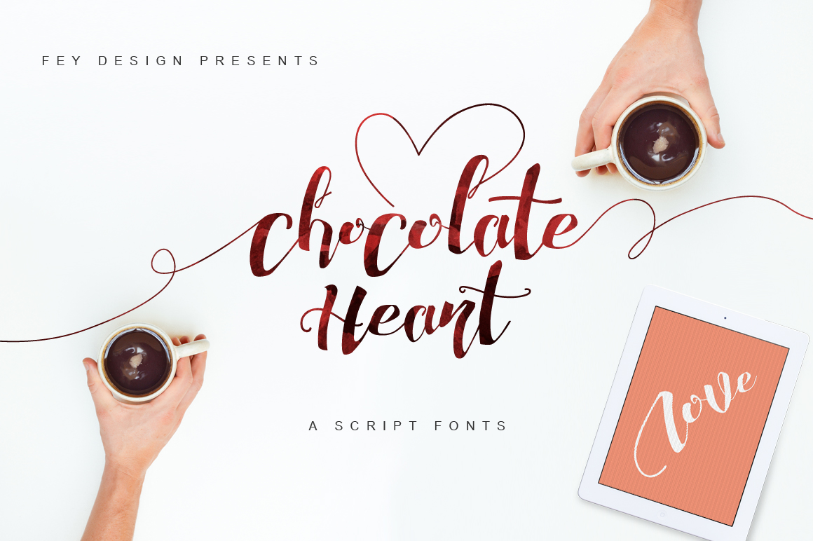 Chocolate Heart Font Poster 1