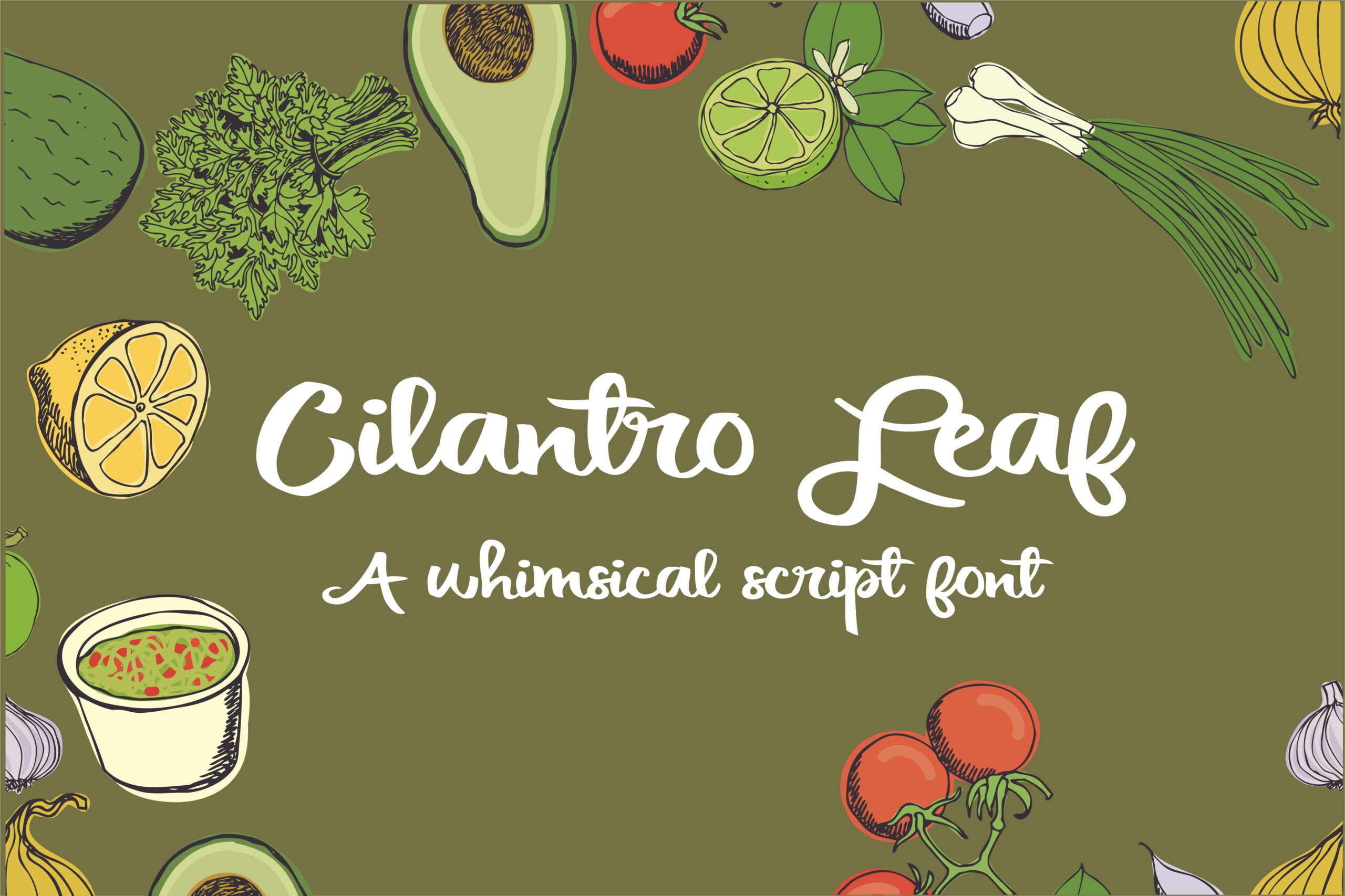 Cilantro Leaf Font Poster 1