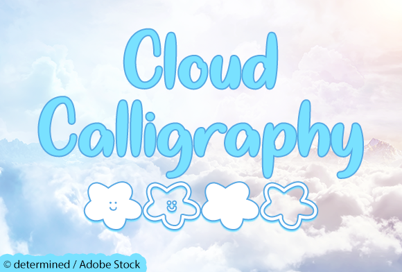 Cloud Calligraphy Font Cloud Calligraphy Font Poster 1