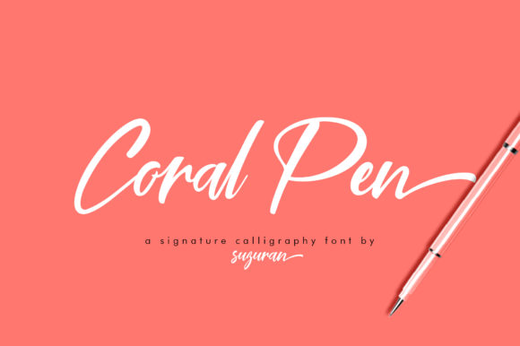 Coral Pen Script Font Poster 1