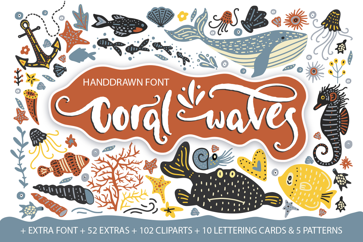 Coral Waves Font Poster 1