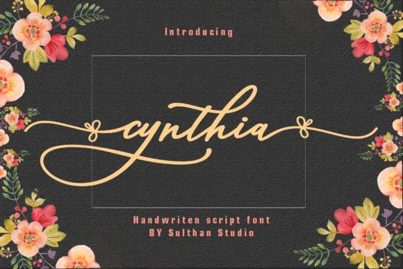 Cynthia Script Font Cynthia Script Font Poster 1
