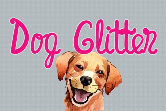 Dog Glitter Font Poster 1