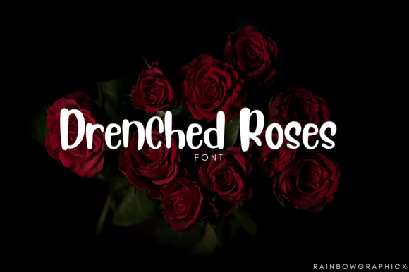 Drenched Roses Font Poster 1