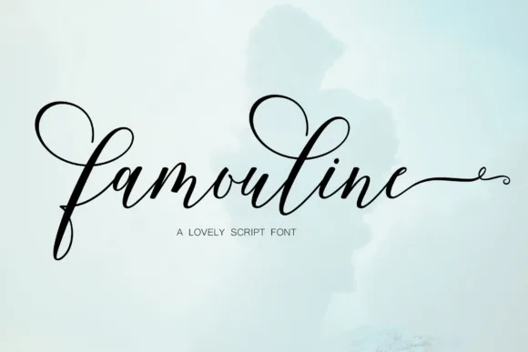 Famouline Script Font Famouline Script Font Poster 1