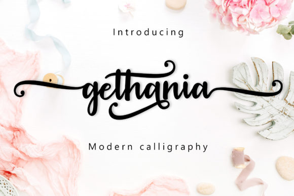 Gethania Script Font Poster 1