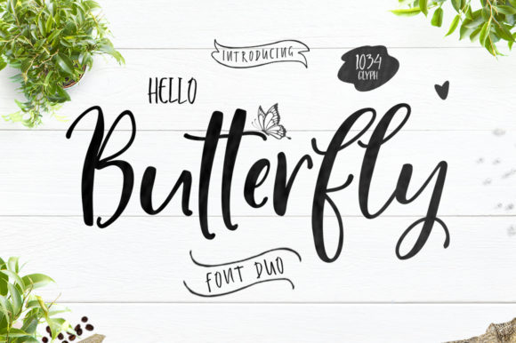 Hello Butterfly Duo Font Poster 1