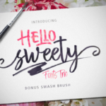 Hello Sweety Trio Font Poster 1