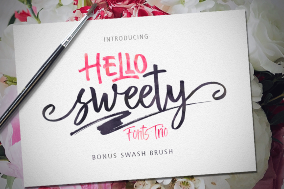 Hello Sweety Trio Font Poster 1