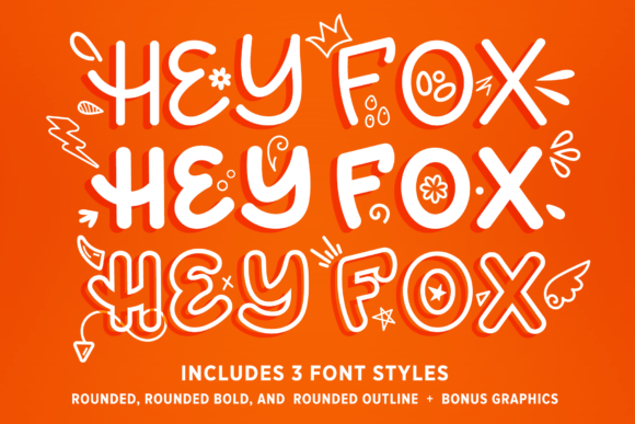 Hey Fox Rounded Font Trio Font