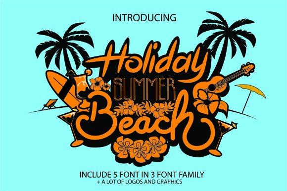 Holiday Summer Beach Font Poster 1