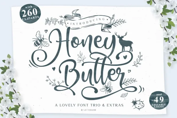 Honey Butter Trio Font Poster 1