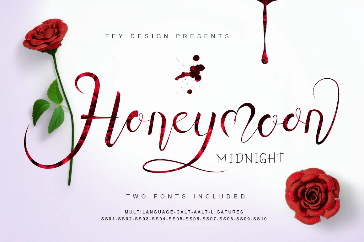 Honey Moon Midnight Font Honey Moon Midnight Font Poster 1